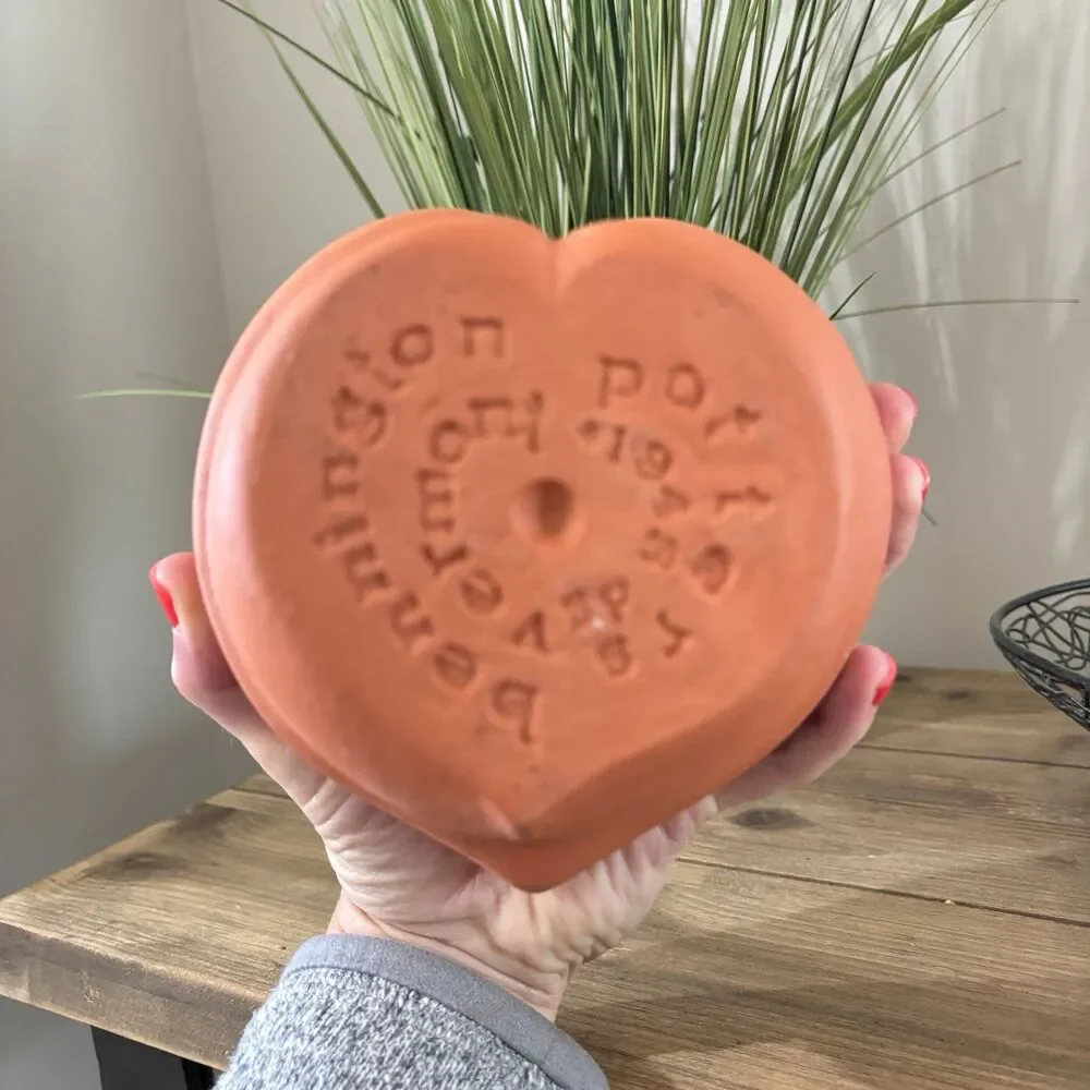 Vintage 1980 Bennington Potters Terracotta Heart Shape Bread Baking Dish